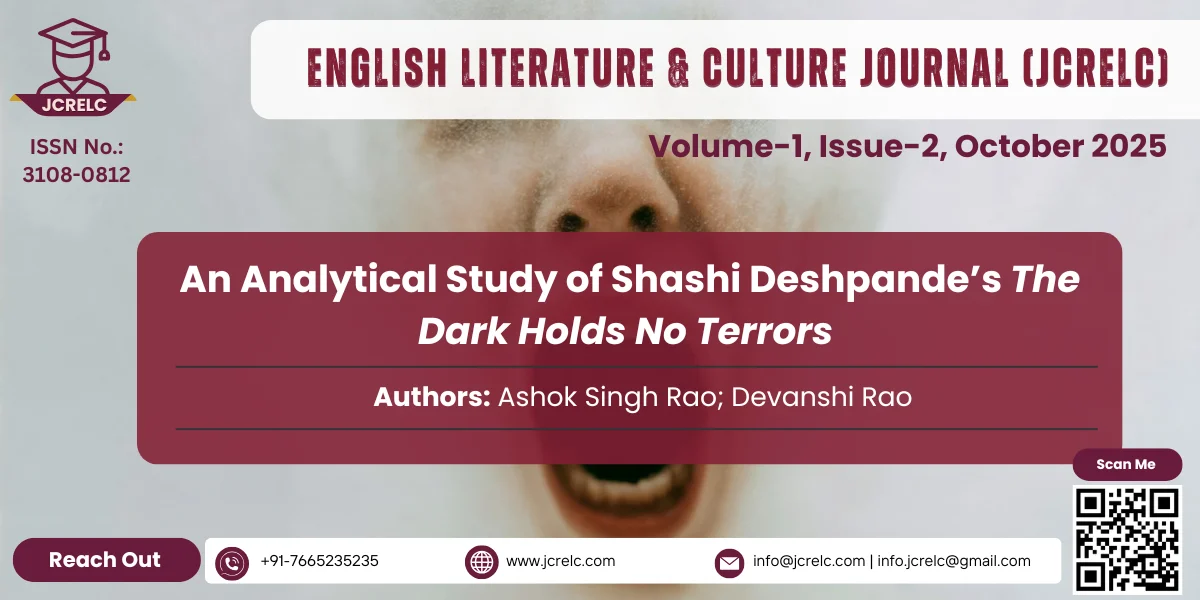An Analytical Study of Shashi Deshpande’s The Dark Holds No Terrors