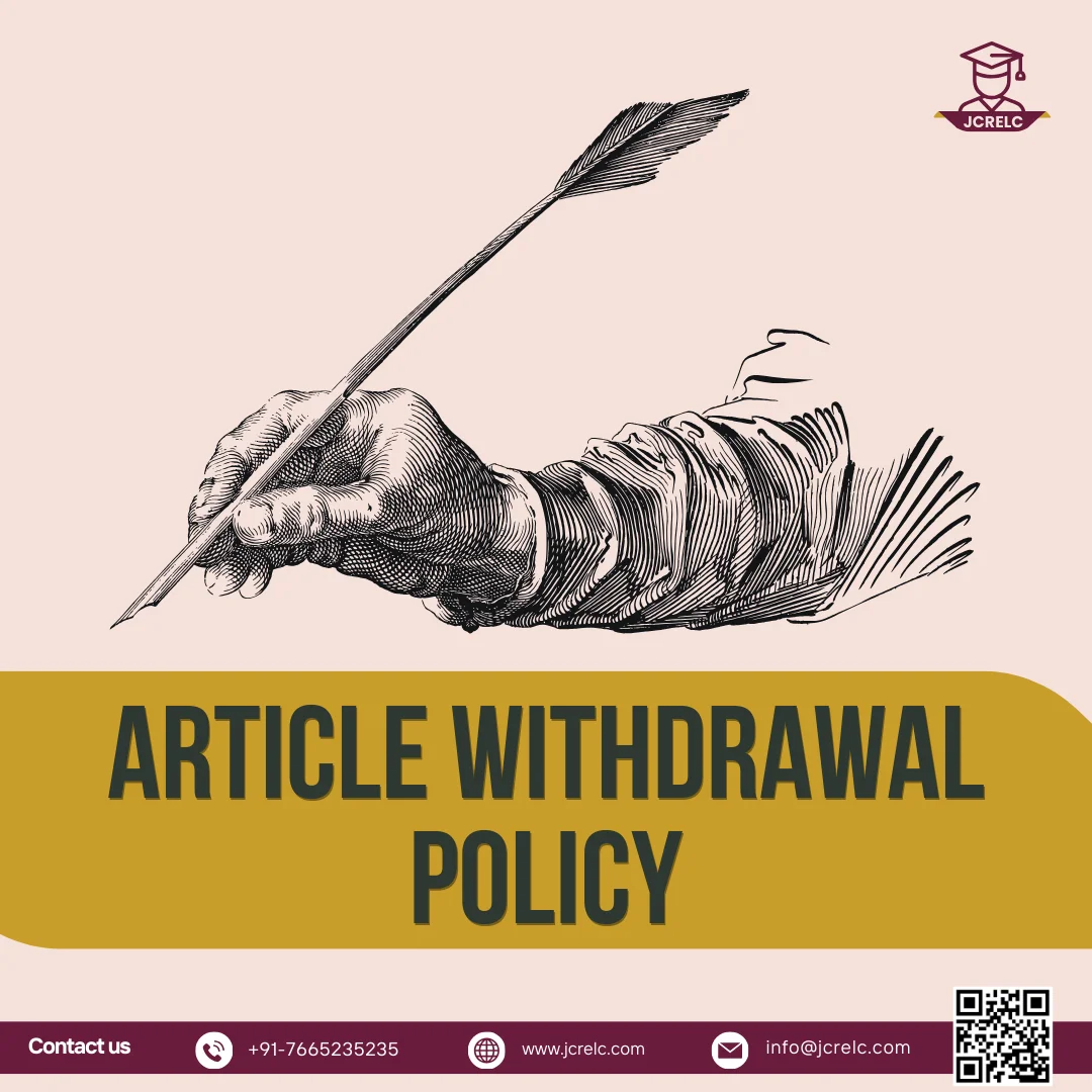 JCRELC Article Withdrawal Policy