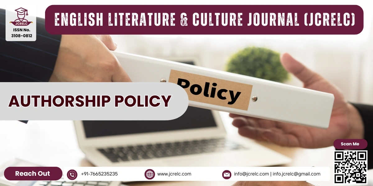 Authorship Policy - JCRELC